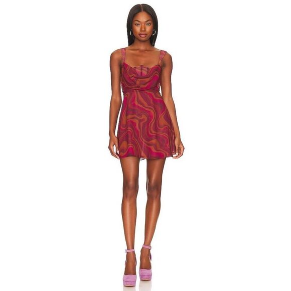 NWT For Love & Lemons Eleanor Mini Dress Size XS - Picture 1 of 10